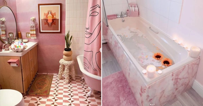 How to decorate a pink bathroom apartment