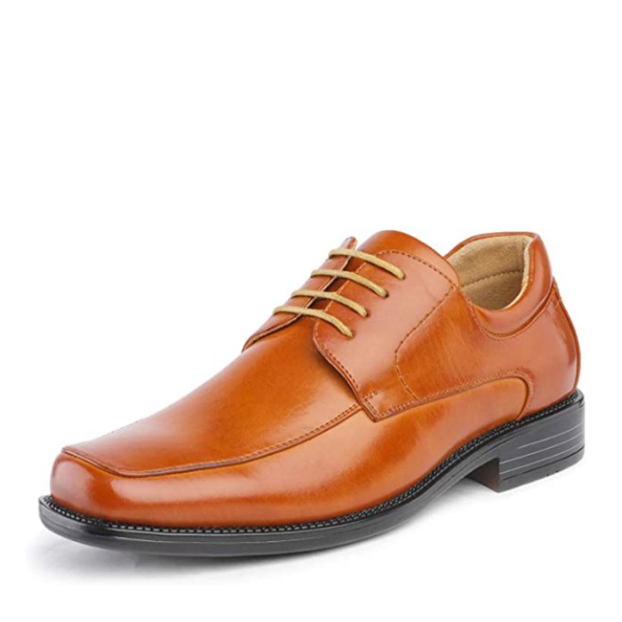 Square toe men's dress shoes