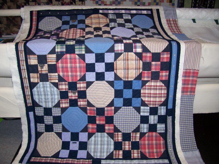 Quilt from men's dress shirts