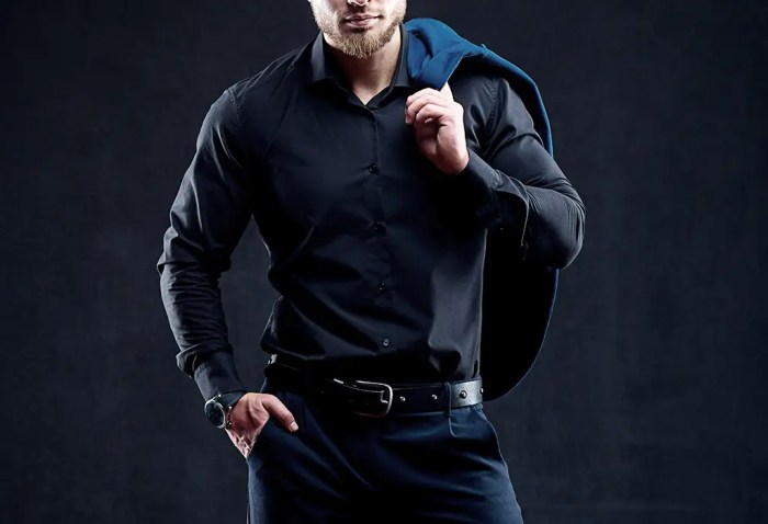 Men's black dress shirts