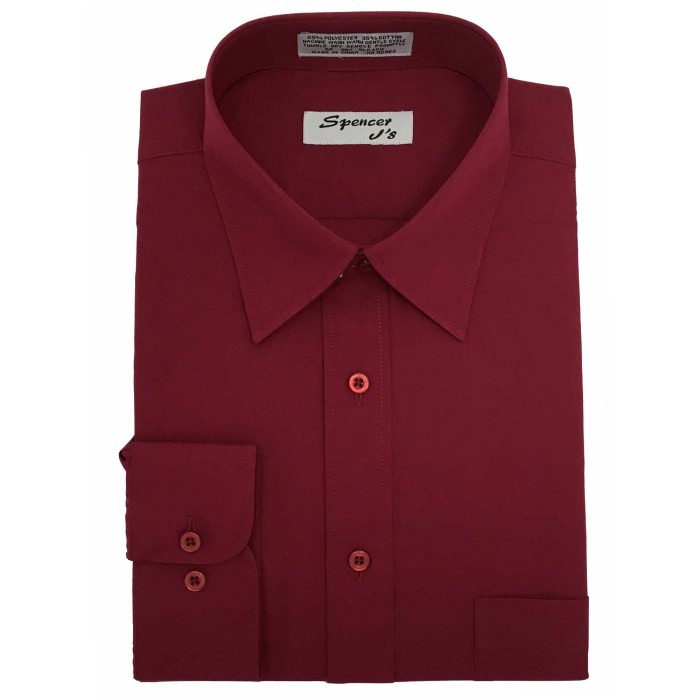 Wine color mens dress shirt