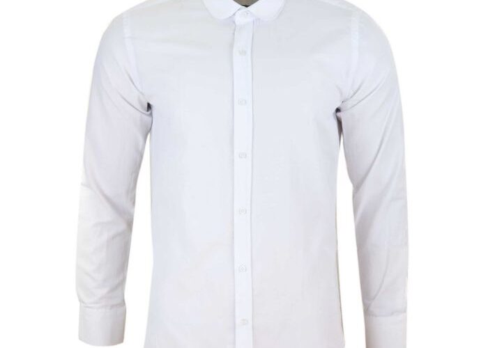 Stylish Mens White Collar Blue Dress Shirt A Classic Wardrobe Essential