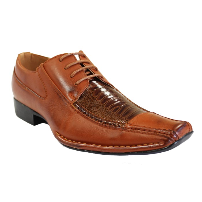 Square toe men's dress shoes